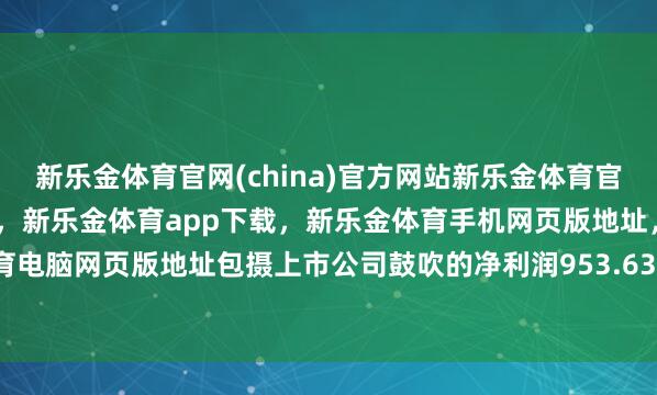 新乐金体育官网(china)官方网站新乐金体育官网中国)官方网站登录入口，新乐金体育app下载，新乐金体育手机网页版地址，新乐金体育电脑网页版地址包摄上市公司鼓吹的净利润953.63万元-亿德体育(中国)官方网站 登录入口